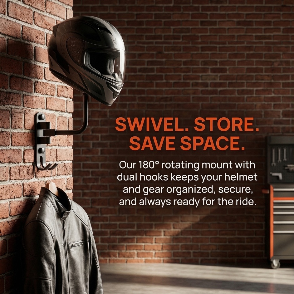 Cycling Gear Rack - Premium Aluminum Alloy Stainless Steel Helmet