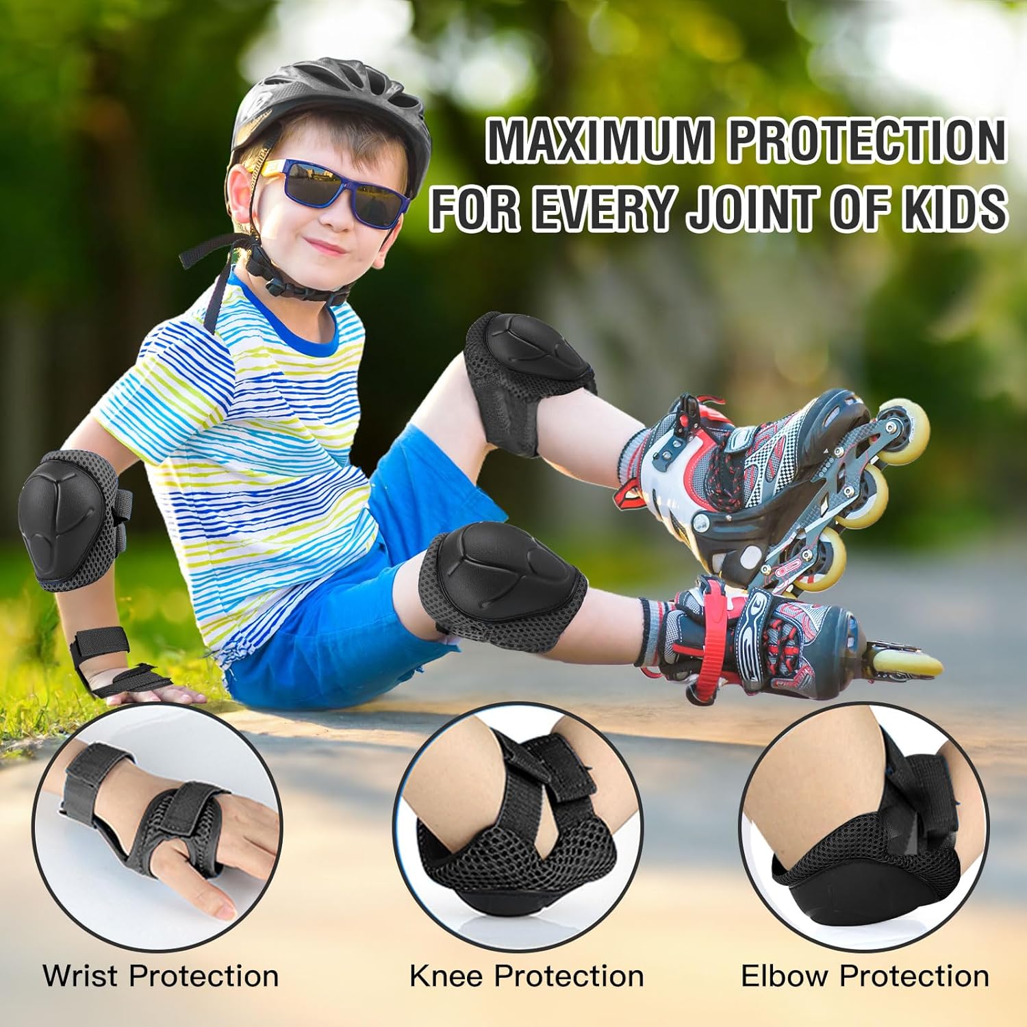 6PCS Kids Protective Gear Set  - Cycling Protective Gear For Kids ulasan dan harga