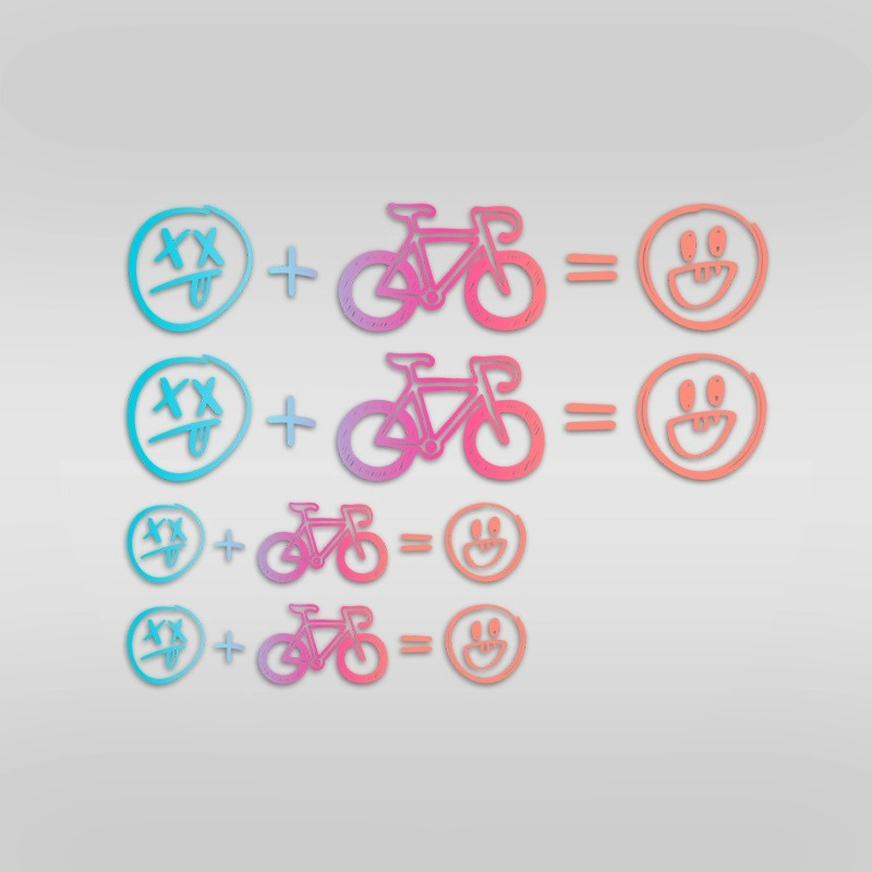 4pcs Happy Face Bike Sticker S - Cycling Gear Sale ulasan dan harga