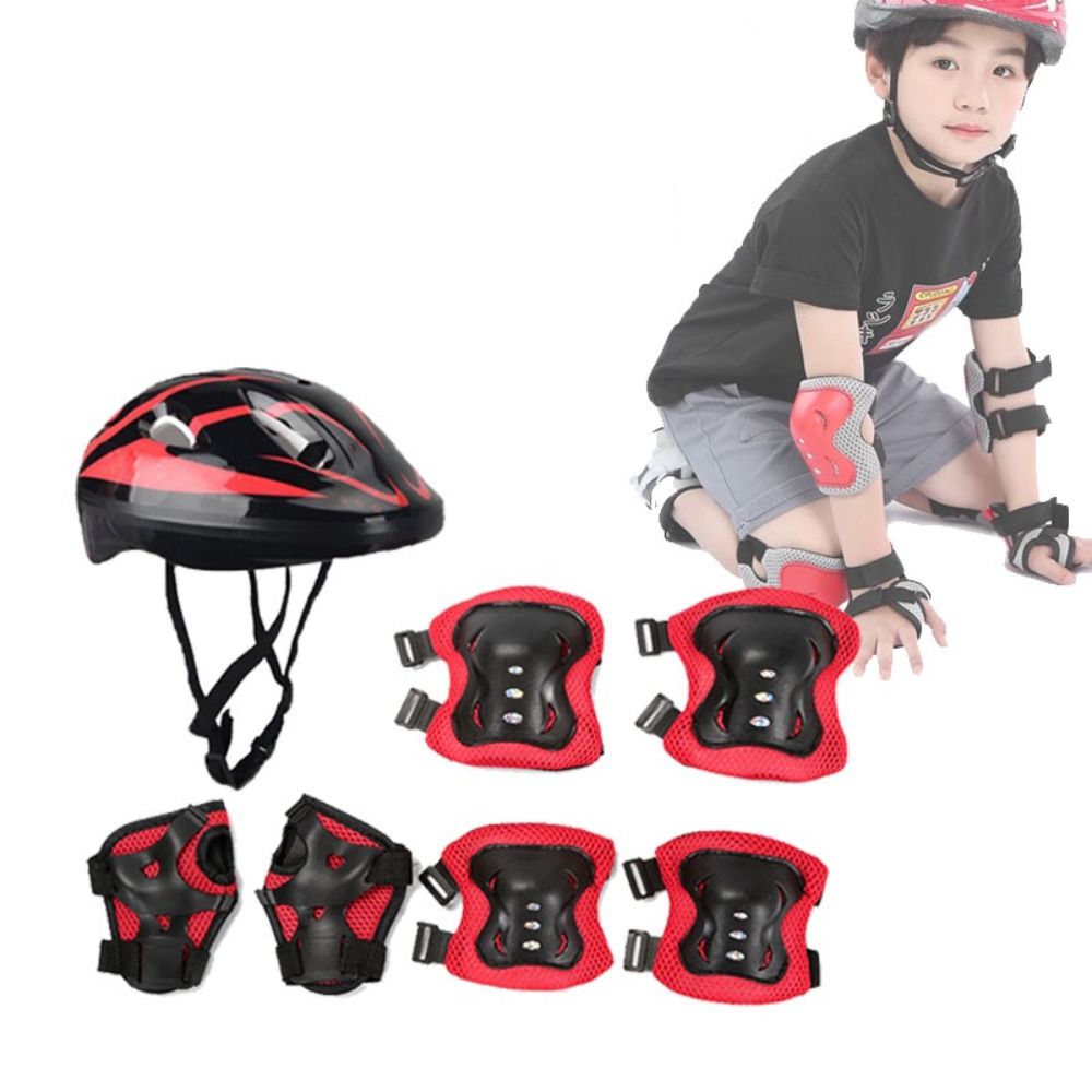 Kids Helmet Knee Elbow Pads Wr - Cycling Protective Gear For Kids ulasan dan harga
