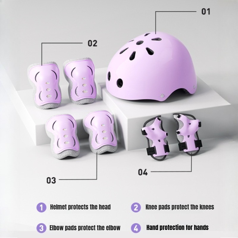 7Pcs/Set Kids Ages 3-10 with W - Cycling Protective Gear For Kids ulasan dan harga