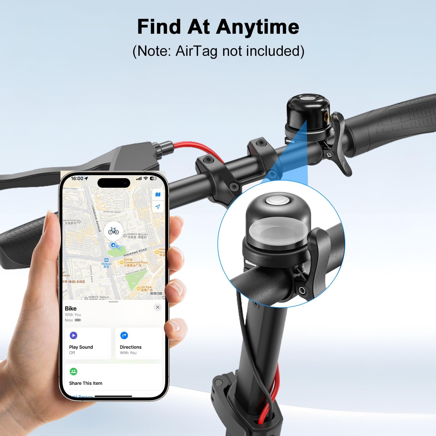 Bike Bell for Apple AirTag Hid - Bike Bell ulasan dan harga